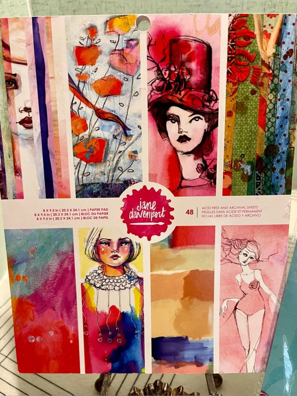 NEW JANE DAVENPORT MIXED MEDIA BUNDLE WITH BEAUTIFUL FACES BOOK AND PAPER PAD